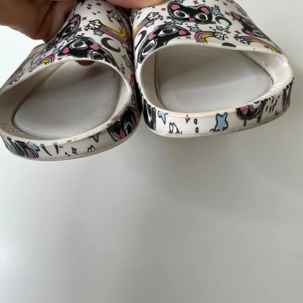 Melissa Girls Cat Kitty Rainbow Slip On Slides
